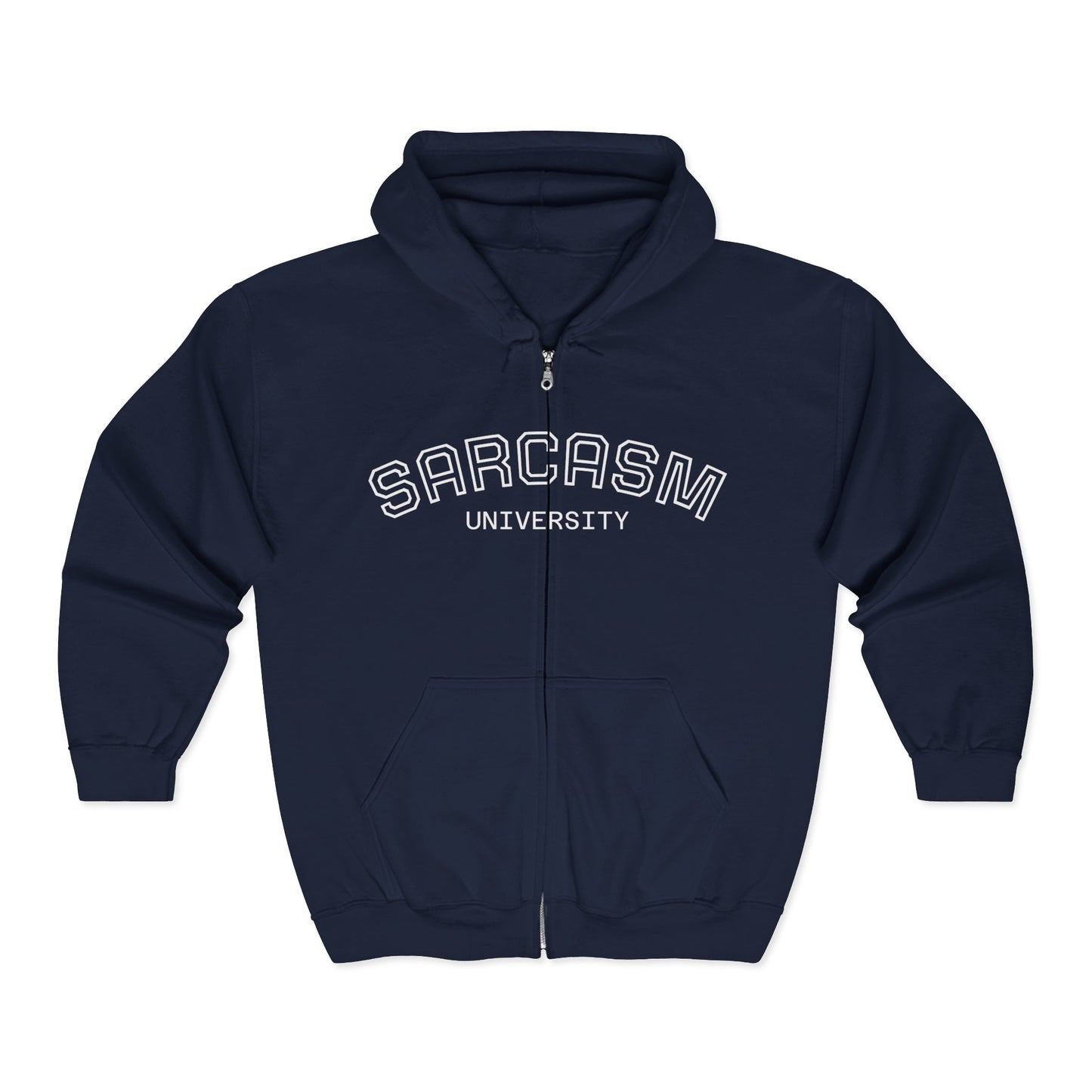 Sarcasm University Hoodie - Unisex Full Zip Sweatshirt