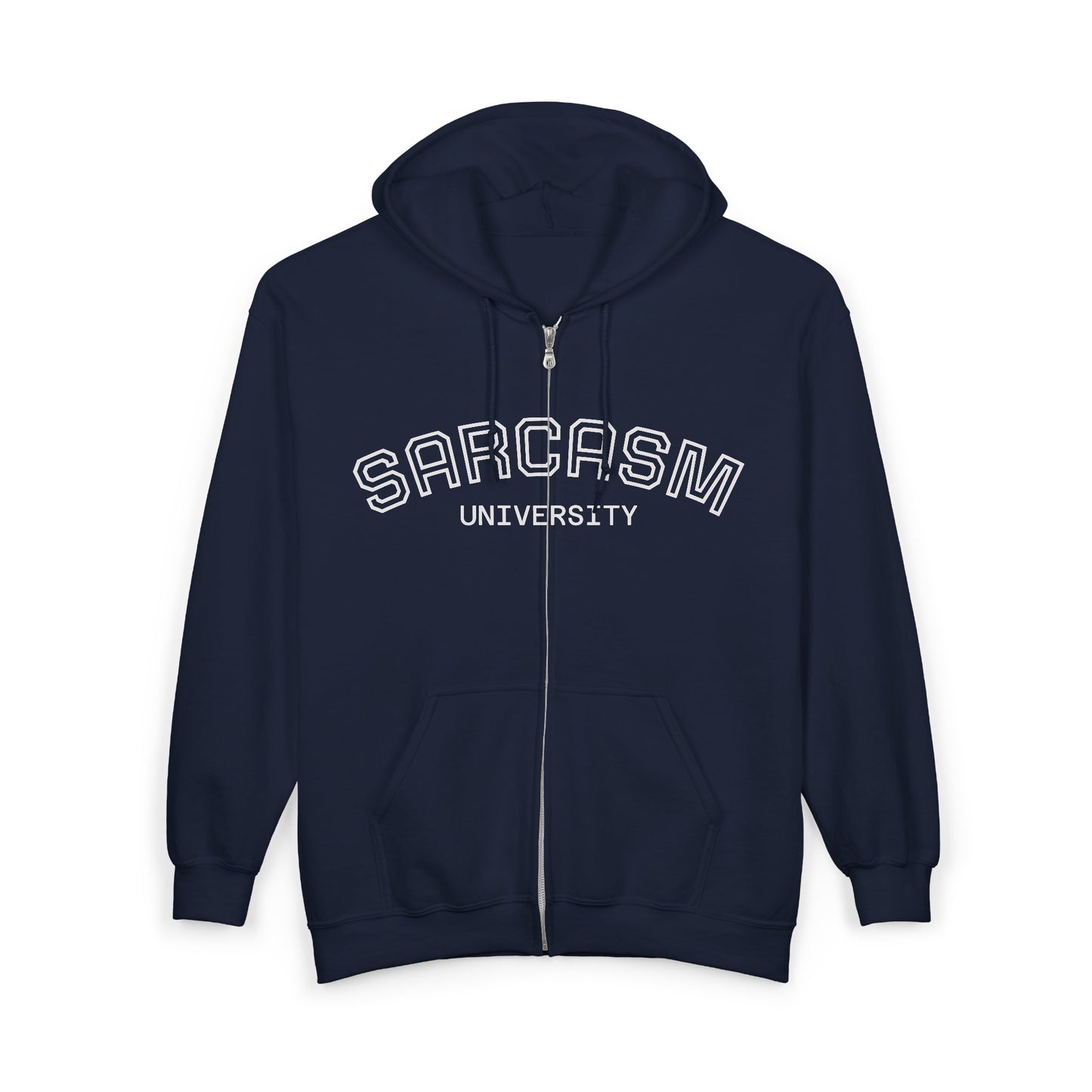 Sarcasm University Hoodie - Unisex Full Zip Sweatshirt