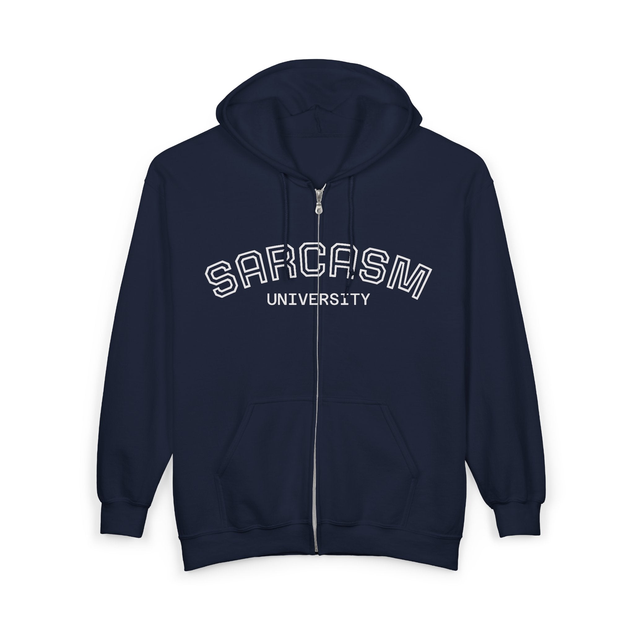 Sarcasm University Hoodie - Unisex Full Zip Sweatshirt